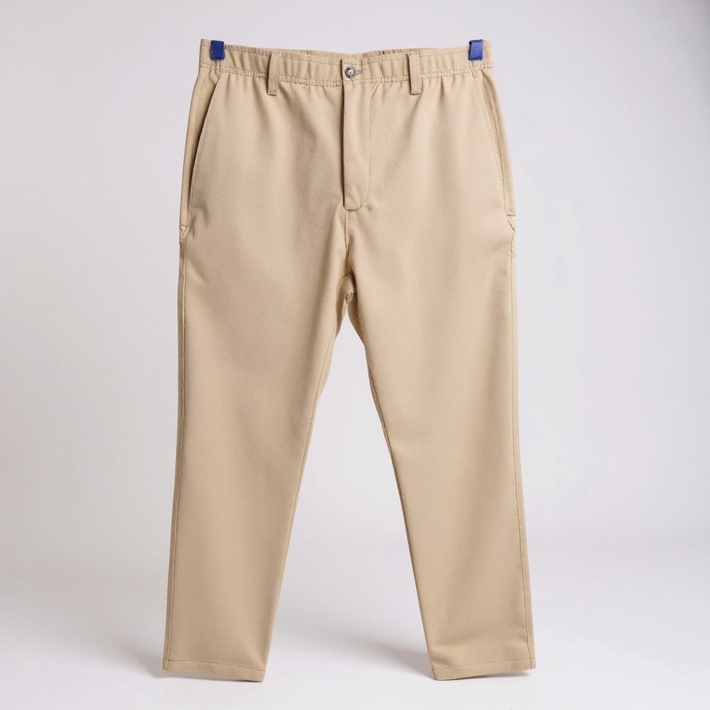 Michel Rouen Mens Golf Pants 34x32 Khaki Tan Quick Dry Stretch Chino Water Res